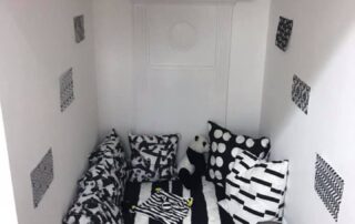black and white babies area
